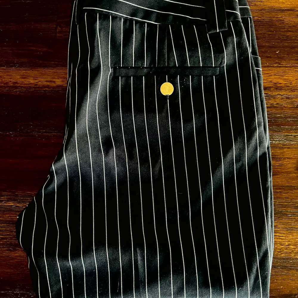 Sport Haley Black Pinstripe Capri Pants